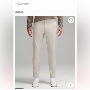 lululemon athletica Men's Light Khaki Chinos, 33W, 32L